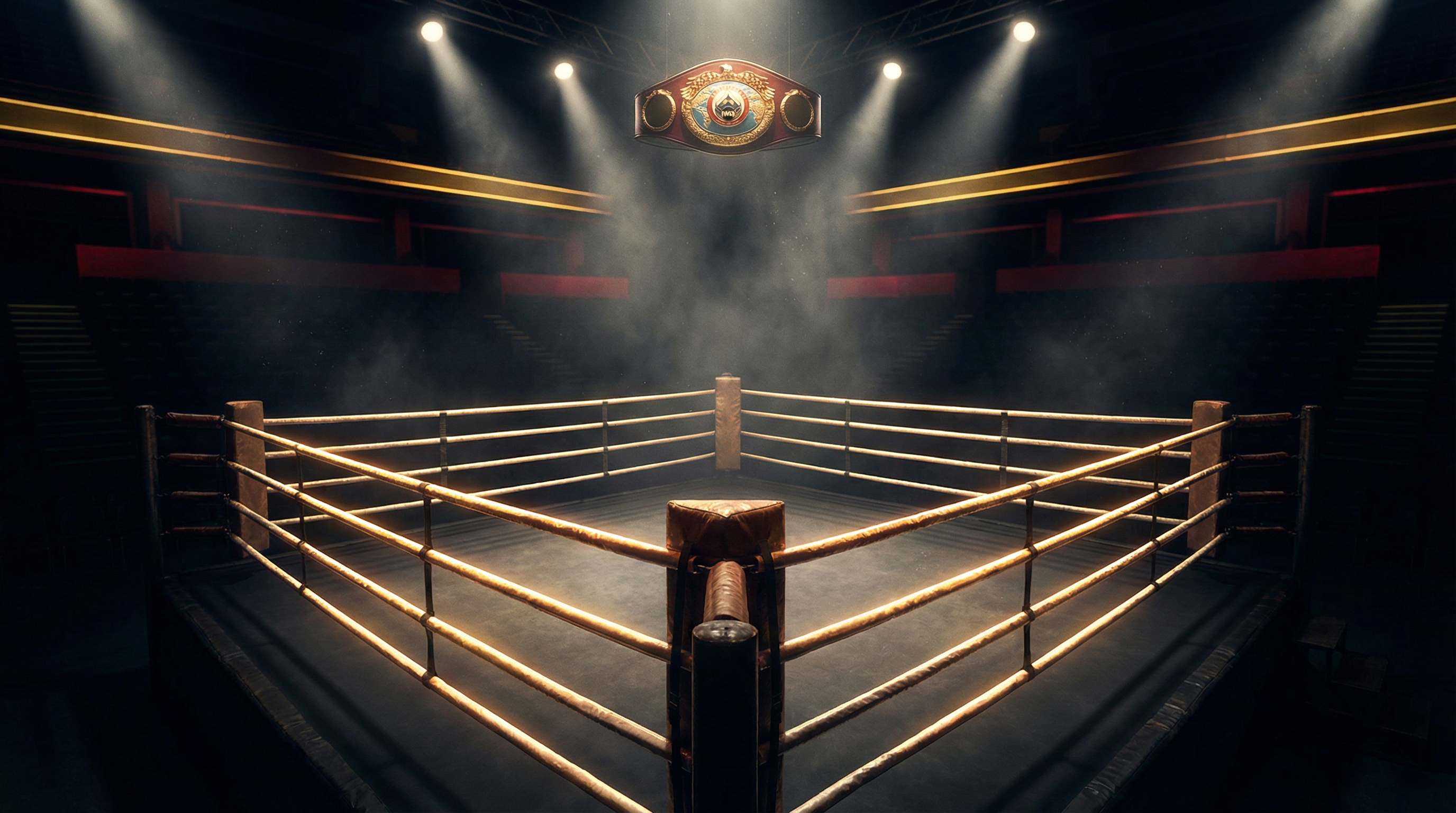 皇冠网 - 聚光灯下的拳击擂台